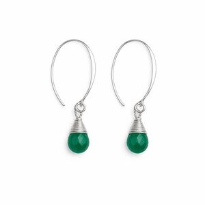 FT930 S925 Emerald Hook Earrings